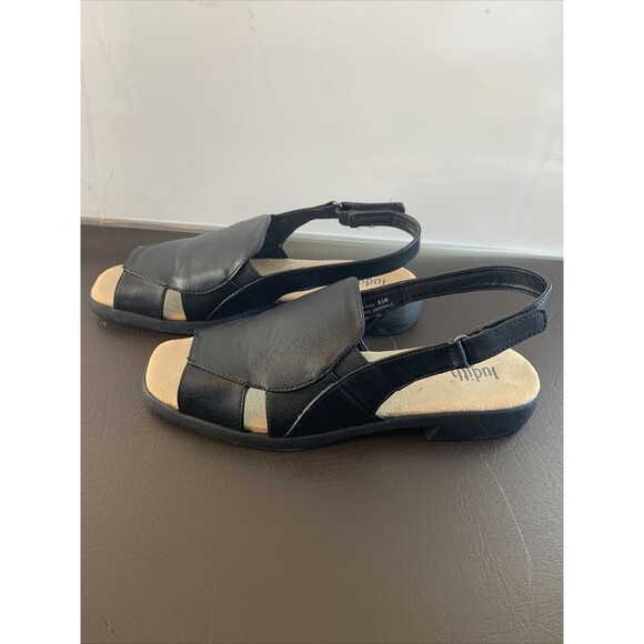 Judith Womens Sandals Size 8.5 Black Smooth Slingback Suede - Picture 2 of 7
